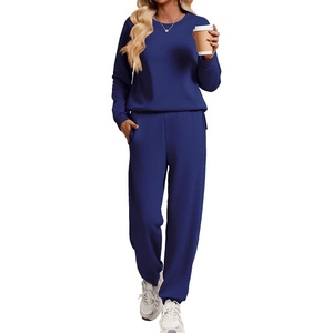 image:imageEkouaer 2 Piece Lounge Sets for Women Matching Jogger Pants Fall OutfitsNavy Blue