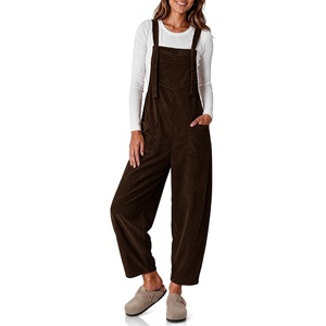 image:imageEkouaer Corduroy Overalls for Women Loose Fit Casual Fall JumpsuitsBrown