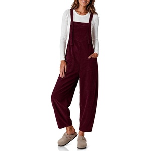 image:imageEkouaer Corduroy Overalls for Women Loose Fit Casual Fall JumpsuitsRed