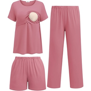 image:imageEkouaer 3 Pack Postpartum Nursing Pajamas Breastfeeding Maternity ClothesGray Purple