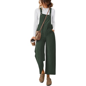 image:imageEkouaer Corduroy Overalls for Women Casual Loose Jumpsuits with PocketA Green