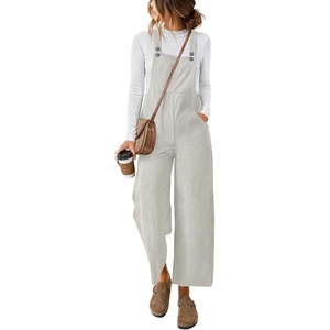 image:imageEkouaer Corduroy Overalls for Women Casual Loose Jumpsuits with PocketA Off White