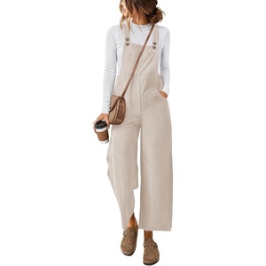 image:imageEkouaer Corduroy Overalls for Women Casual Loose Jumpsuits with PocketBeige
