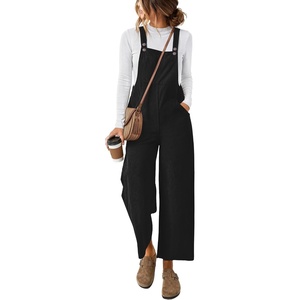 image:imageEkouaer Corduroy Overalls for Women Casual Loose Jumpsuits with PocketBlack