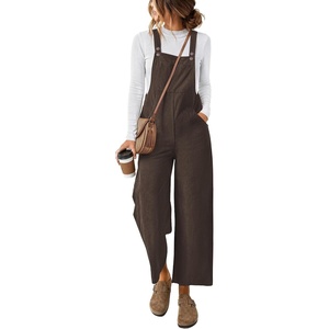 image:imageEkouaer Corduroy Overalls for Women Casual Loose Jumpsuits with PocketBrown