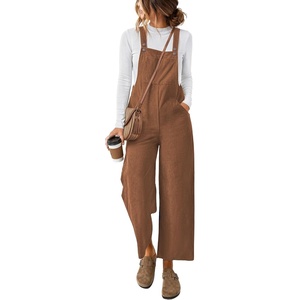 image:imageEkouaer Corduroy Overalls for Women Casual Loose Jumpsuits with PocketLight Brown