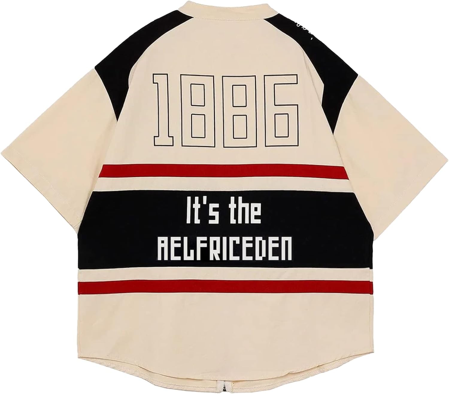 Aelfric Eden Mens Vintage Oversized Shirts Unisex Streetwear Patchwork Casual ShortSleeveA2beige