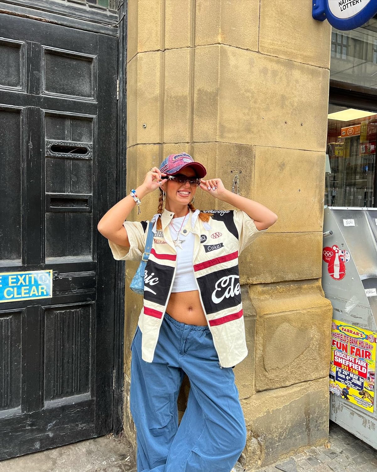 Aelfric Eden Mens Vintage Oversized Shirts Unisex Streetwear Patchwork Casual ShortSleeveA2beige