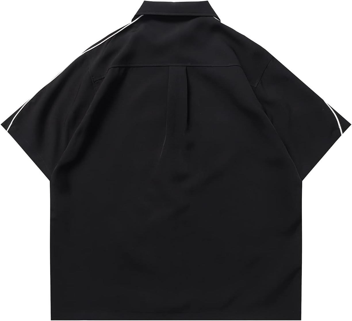 Aelfric Eden Mens Vintage Oversized Shirts Unisex Streetwear Patchwork Casual ShortSleeveA5black