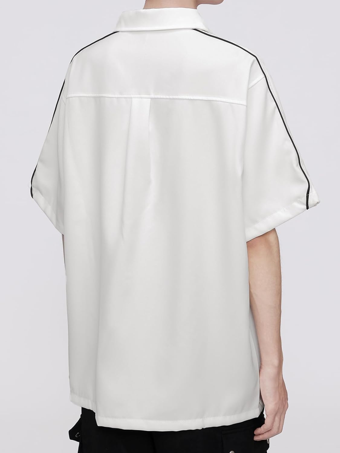 Aelfric Eden Mens Vintage Oversized Shirts Unisex Streetwear Patchwork Casual ShortSleeveA5white