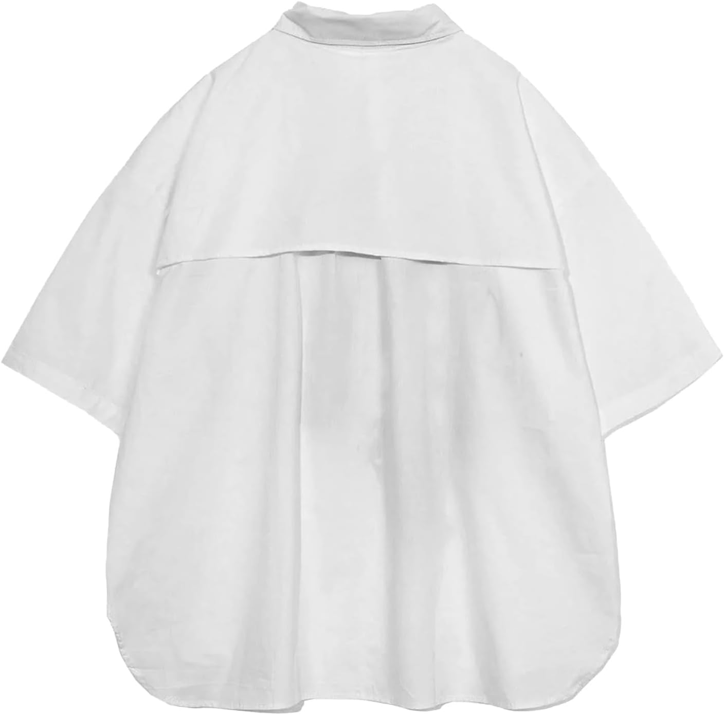 Aelfric Eden Mens Vintage Oversized Shirts Unisex Streetwear Patchwork Casual ShortSleeveC04white