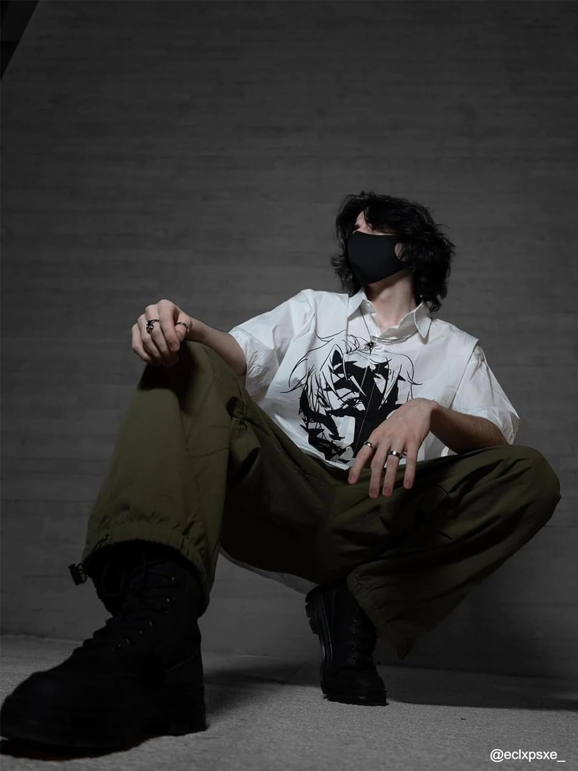 Aelfric Eden Mens Vintage Oversized Shirts Unisex Streetwear Patchwork Casual ShortSleeveC04white