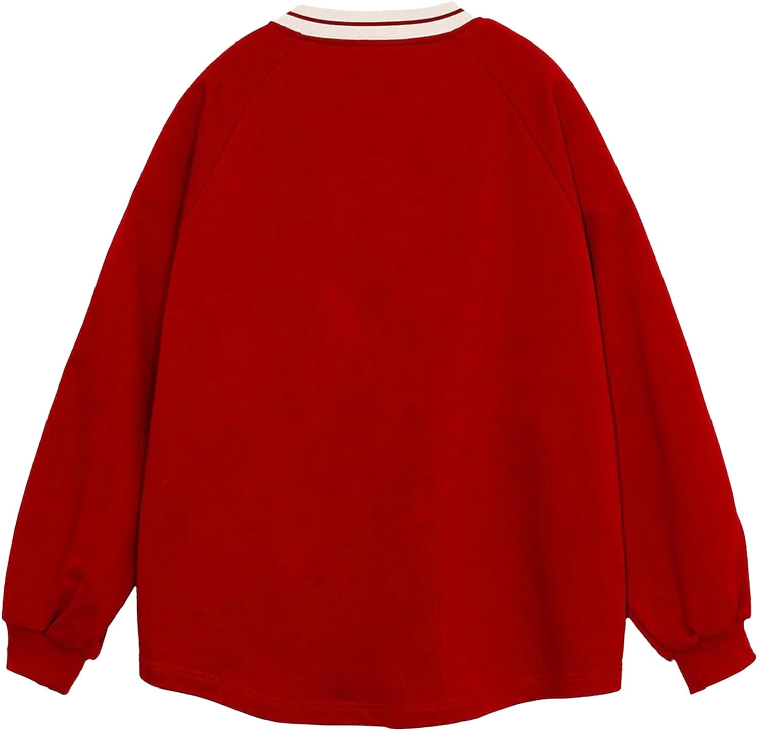 Aelfric Eden Oversized Crewneck Sweatshirts for Men Vintage Graphic Pullover Loose Fit Streetwear Long Sleeve TopAred