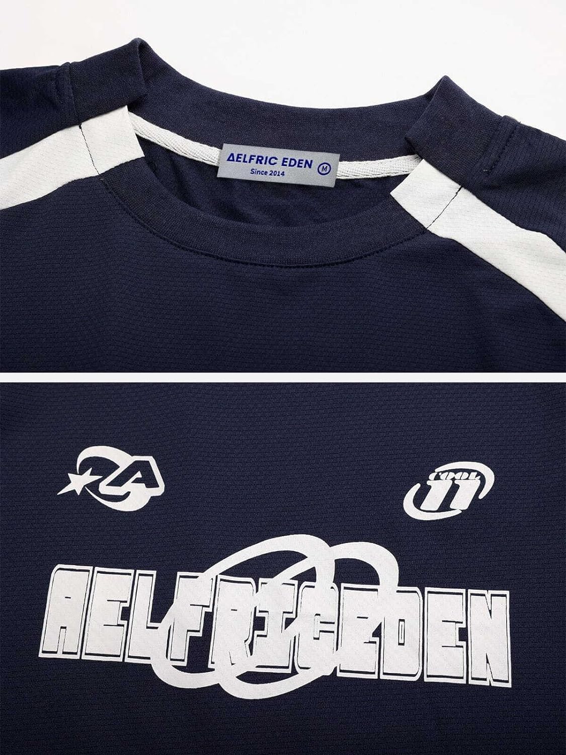 Aelfric Eden Oversized T Shirt Men 90s Shirt Unisex Streetwear Contrast Color Graphic Tees Casual Vintage Summer TopsA01blue