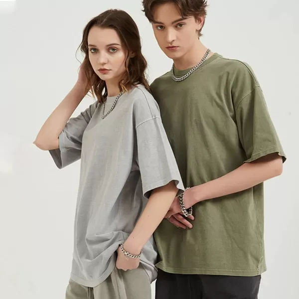 Aelfric Eden Mens Cotton Wash Solid TShirts Oversized Unisex Short Sleeve Streetwear Rap Hip Hop Basic Tee Tops14wash Khaki