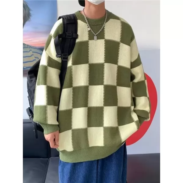 Aelfric Eden Mens Fashion Ducks Cartoon Sweaters Unisex Oversized Jumper Long Sleeve Casual Sweater Retro Couple TopC30green