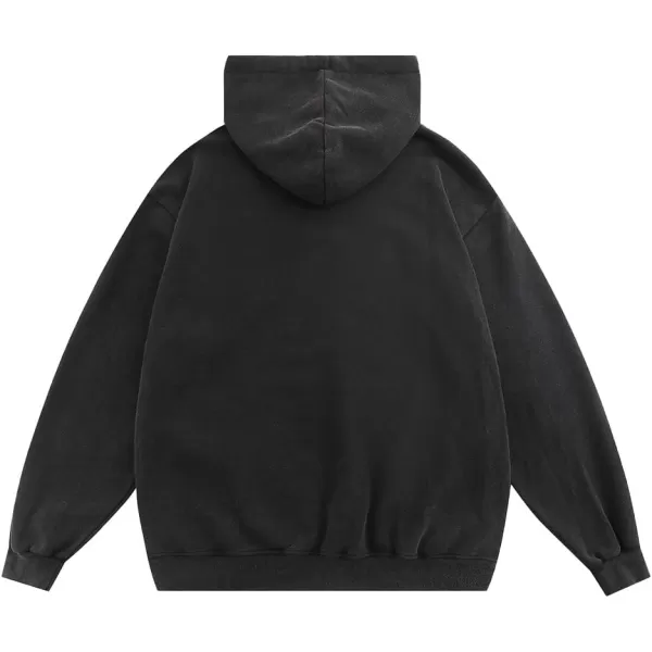 Aelfric Eden Mens Graphic Oversized Hoodie Cartoon Character Print Streetwear Casual hoodies y2k Hooded SweatshirtC06black