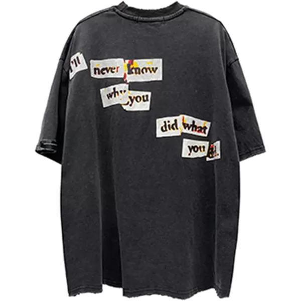 Aelfric Eden Mens Oversized Tee Casual Graphic Tee Summer Loose TShirts Short Sleeve TShirt05black