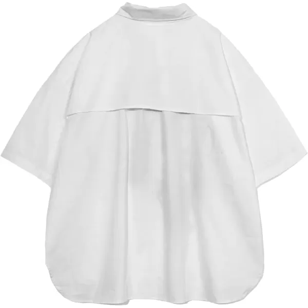 Aelfric Eden Mens Vintage Oversized Shirts Unisex Streetwear Patchwork Casual ShortSleeveC04white