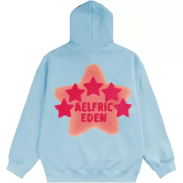 Aelfric Eden Mens Vintage Oversized Star Graphic Print Hoodie Streetwear ZipUp Hoodies Sweatshirt Casual Hooded04ab5deepblue