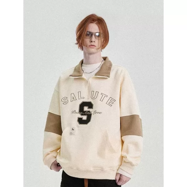 Aelfric Eden Oversized Crewneck Sweatshirts for Men Vintage Graphic Pullover Loose Fit Streetwear Long Sleeve TopE03beige