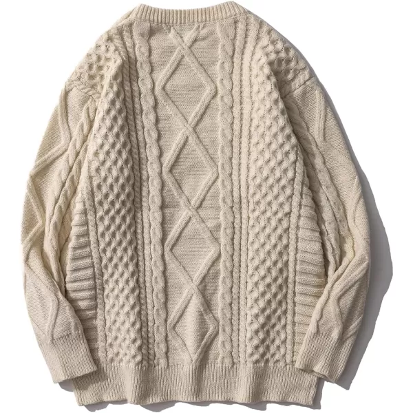 Aelfric Eden Oversized Knit Sweater Solid Vintage Pullover Sweater Unisex Woven Crewneck Knitted TopsCamel