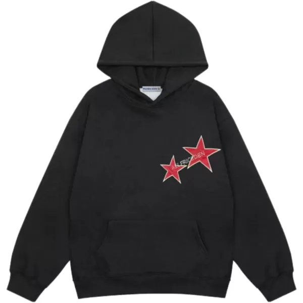 Aelfric Eden Star Graphic Y2k Hoodies Mens Oversized Zip Up Hoodies Aesthetic Womens Sweatshirt Hooded Pullover Tops15black