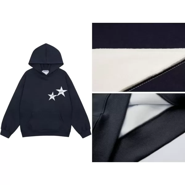 Aelfric Eden Star Graphic Y2k Hoodies Mens Oversized Zip Up Hoodies Aesthetic Womens Sweatshirt Hooded Pullover Tops15navy Blue