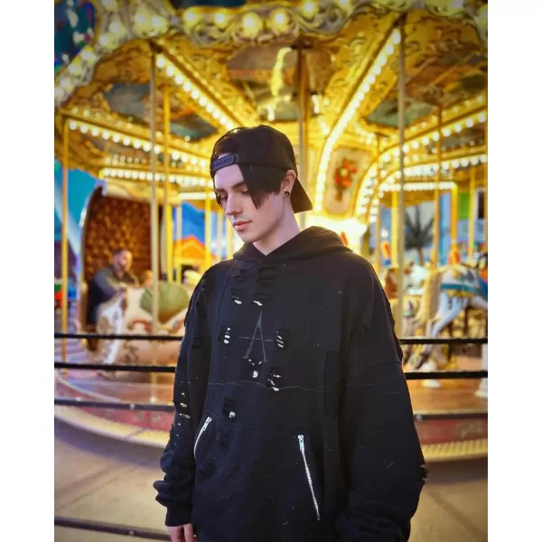 Aelfric Eden Star Graphic Y2k Hoodies Mens Oversized Zip Up Hoodies Aesthetic Womens Sweatshirt Hooded Pullover TopsB27black