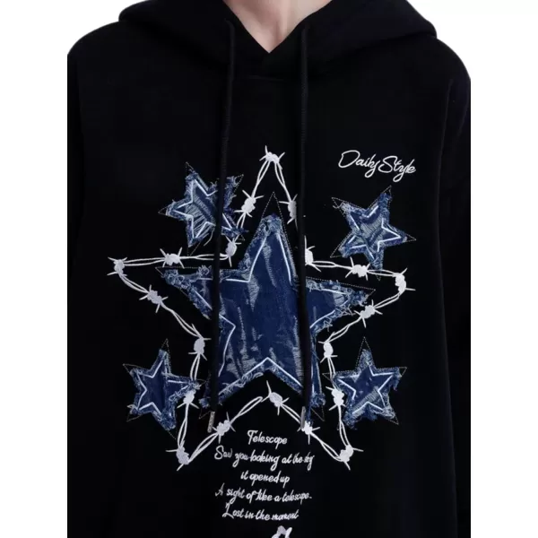 Aelfric Eden Star Graphic Y2k Hoodies Mens Oversized Zip Up Hoodies Aesthetic Womens Sweatshirt Hooded Pullover TopsB29black