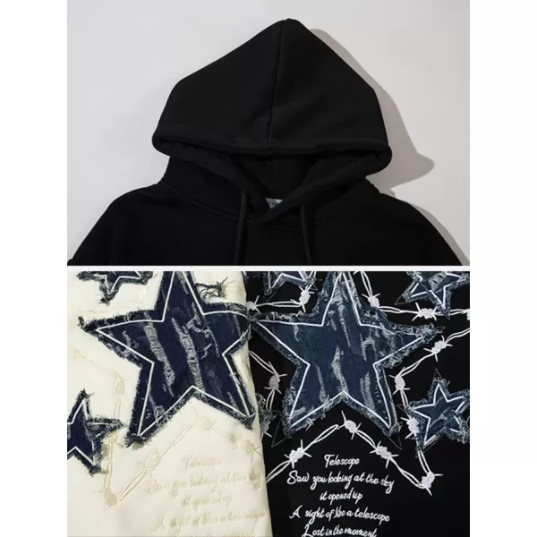 Aelfric Eden Star Graphic Y2k Hoodies Mens Oversized Zip Up Hoodies Aesthetic Womens Sweatshirt Hooded Pullover TopsB29black