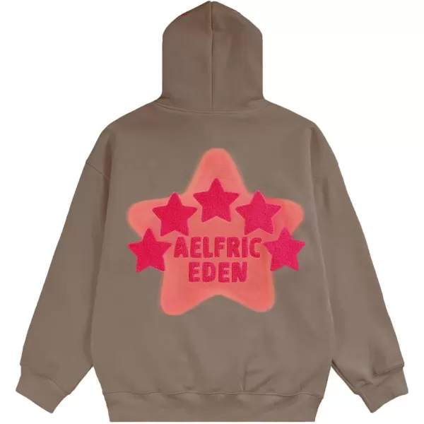 Aelfric Eden Star Hoodie Streetwear Trend Causal Loose Oversized Hooded Sweatshirts PulloverBb04coffee