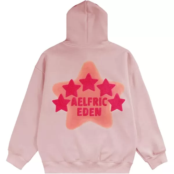 Aelfric Eden Star Hoodie Streetwear Trend Causal Loose Oversized Hooded Sweatshirts PulloverBb04pink