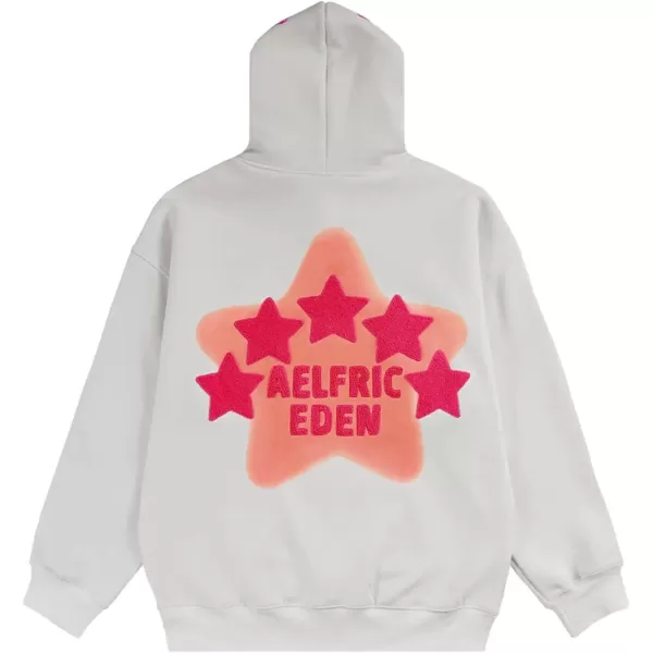 Aelfric Eden Star Hoodie Streetwear Trend Causal Loose Oversized Hooded Sweatshirts PulloverBb04pure White