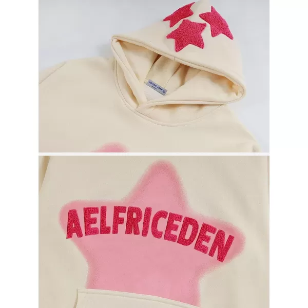 Aelfric Eden Star Hoodie Streetwear Trend Causal Loose Oversized Hooded Sweatshirts PulloverBb04white