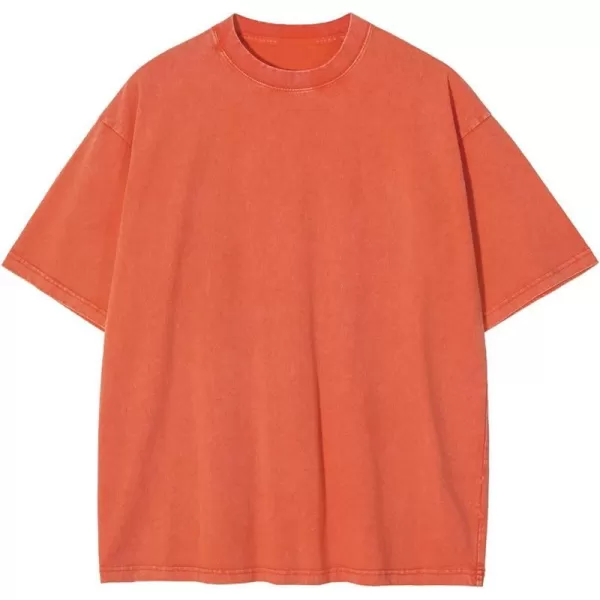 Aelfric Eden Mens Solid Tee 90s Vintage Oversized Shirts Streetwear Short Sleeve Casual Tops20orange