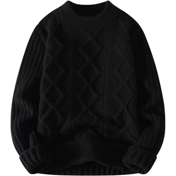 Aelfric Eden Oversized Knit Sweater Solid Vintage Pullover Sweater Unisex Woven Crewneck Knitted TopsB7black