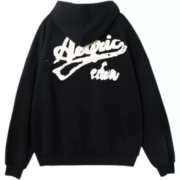 Aelfric Eden Star Graphic Y2k Hoodies Mens Oversized Zip Up Hoodies Aesthetic Womens Sweatshirt Hooded Pullover TopsA22black