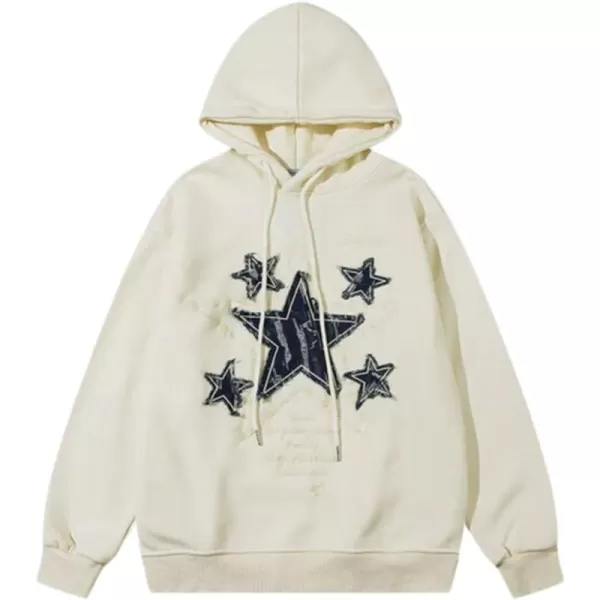 Aelfric Eden Star Graphic Y2k Hoodies Mens Oversized Zip Up Hoodies Aesthetic Womens Sweatshirt Hooded Pullover TopsB29apricot