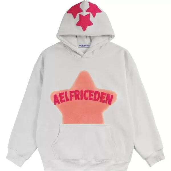 Aelfric Eden Star Hoodie Streetwear Trend Causal Loose Oversized Hooded Sweatshirts PulloverBb04pure White