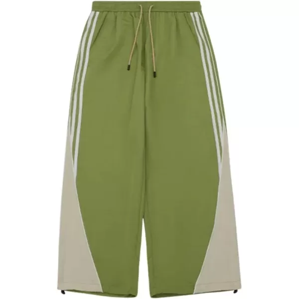 Aelfric Eden Striped Track Pants Men Parachute Pants Women Baggy Sweatpants Y2k Wide Leg Cargo Pants with DrawstringVs5green