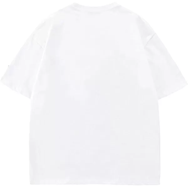 Aelfric Eden Mens Oversized Japanese Harajuku Anime Shirt Unisex Printed Cool TeeA10white