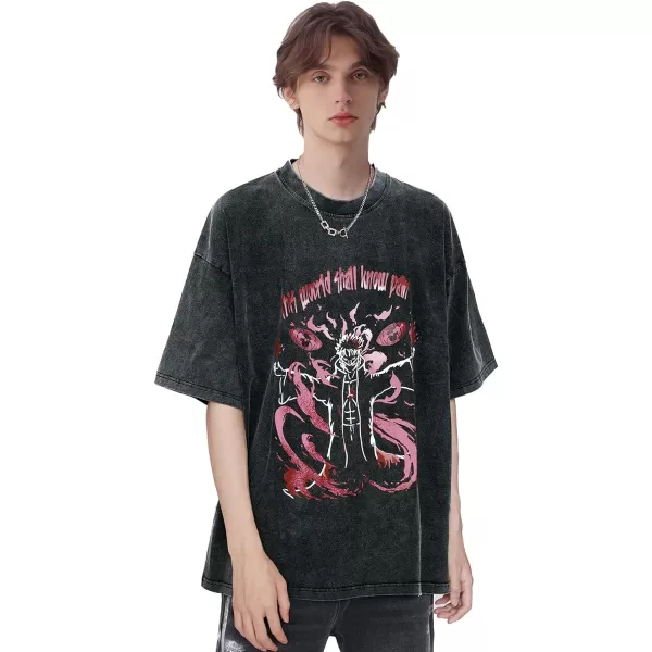 Aelfric Eden Mens Oversized Japanese Harajuku Anime Shirt Unisex Printed Cool TeeA1black1