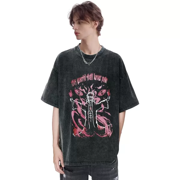 Aelfric Eden Mens Oversized Japanese Harajuku Anime Shirt Unisex Printed Cool TeeA1black1