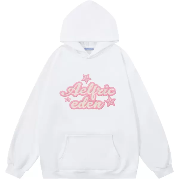 Aelfric Eden Womens Oversized Star Graphic Hoodies Fashion Long Sleeve Hoodie Pullover Hooded Sweatshirt Unisex01white