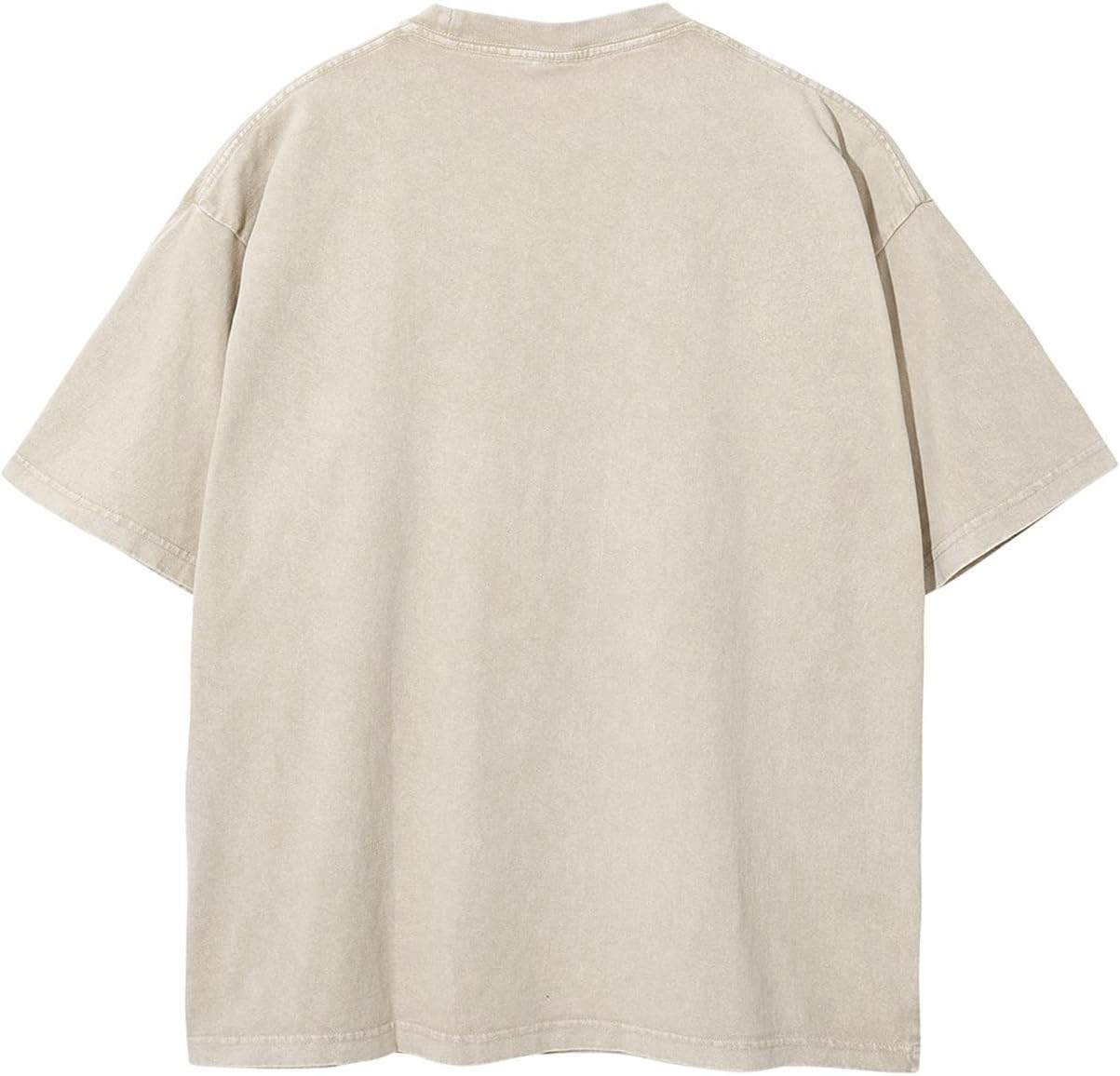 Aelfric Eden Mens Solid Tee 90s Vintage Oversized Shirts Streetwear Short Sleeve Casual Tops20beige