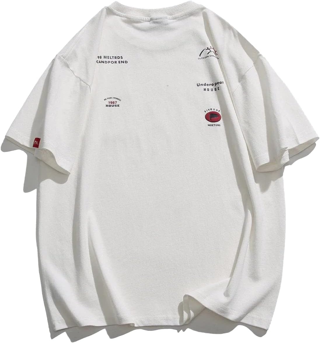 Aelfric Eden Mens Solid Tee 90s Vintage Oversized Shirts Streetwear Short Sleeve Casual Tops26white