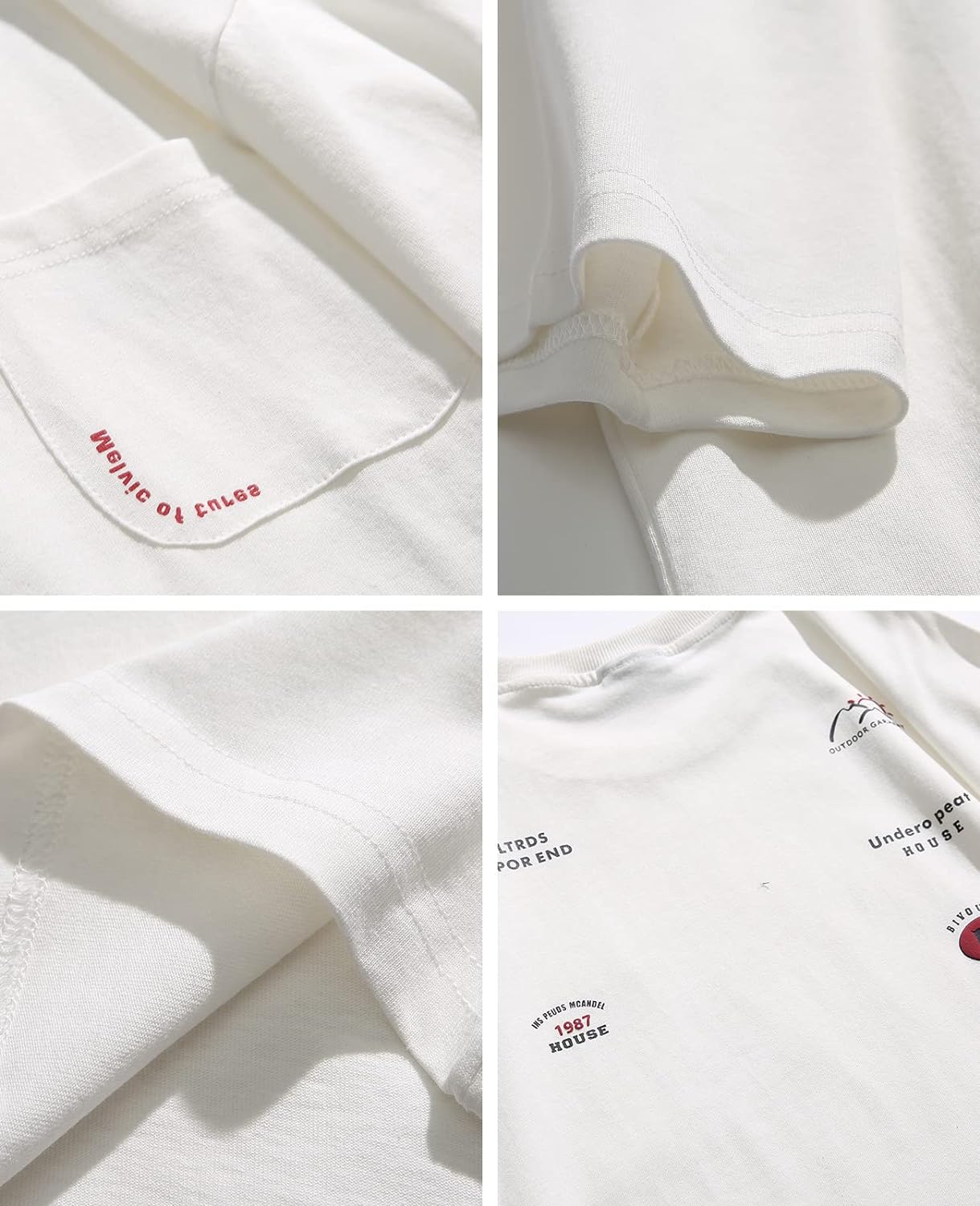 Aelfric Eden Mens Solid Tee 90s Vintage Oversized Shirts Streetwear Short Sleeve Casual Tops26white