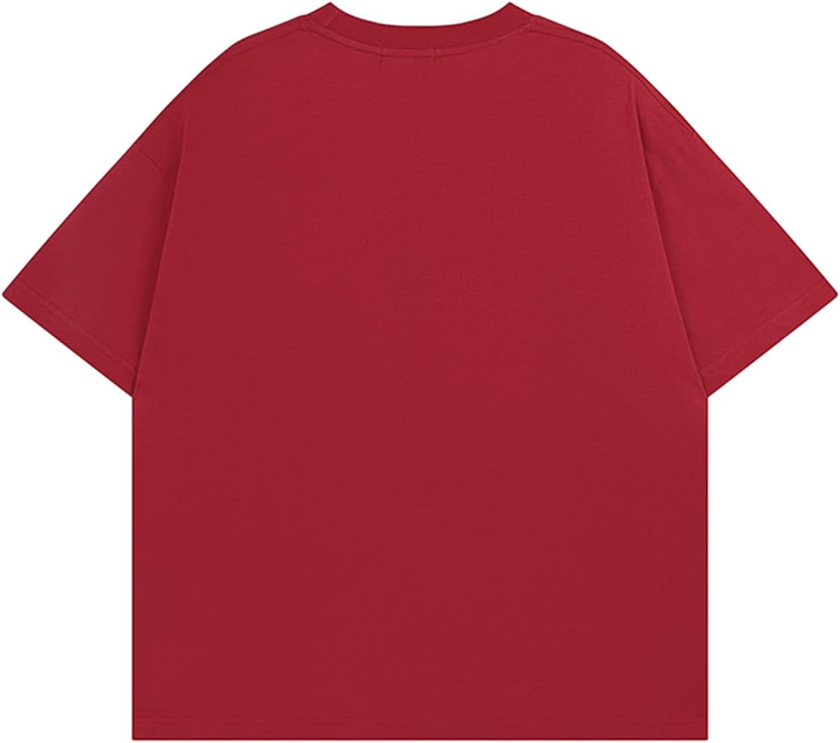 Aelfric Eden Mens Solid Tee 90s Vintage Oversized Shirts Streetwear Short Sleeve Casual TopsA2winered