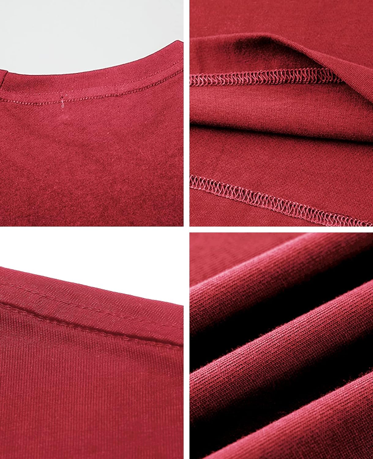 Aelfric Eden Mens Solid Tee 90s Vintage Oversized Shirts Streetwear Short Sleeve Casual TopsA2winered